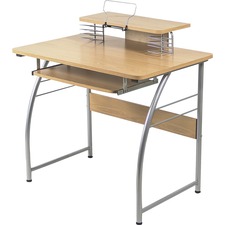 Lorell LLR 14337 Upper Shelf Laminate Computer Desk - Laminated Rectan