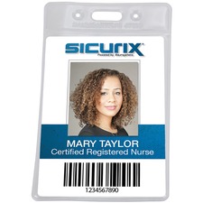 Baumgartens BAU 67825 Sicurix Vinyl Punched Id Badge Holders - Vertica