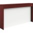 Lorell LLR PMC7643MY Prominence 2.0 Mahogany Laminate Reception Counte