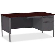 Lorell LLR 60916 Fortress Series Right-pedestal Desk - Rectangle Top -