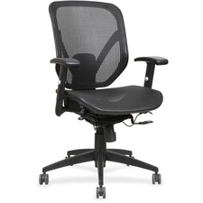 Lorell LLR 40203 Mesh Seatback Mid-back Chair - Black Seat - Black Bac