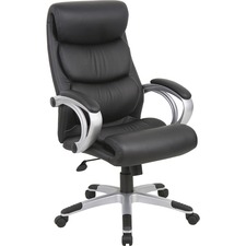 Lorell LLR 60621 Executive High-back Chair - Black Seat - 5-star Base 