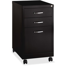 Lorell LLR 20164 Black 3-drawer Mobile Pedestal File - 15 X 19 X 26 - 