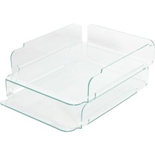 Lorell LLR 80655 Stacking Letter Trays - Desktop - Durable, Lightweigh