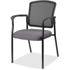 Lorell LLR 23100101 Guest Chair - Black Frame - Carbon - Vinyl, Fabric