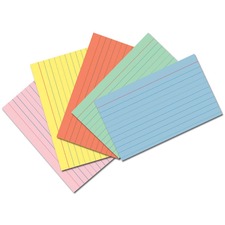 Pacon PAC 5174 Pacon Index Cards - Ruled - 3 X 5 - Pink, Blue, Orange,