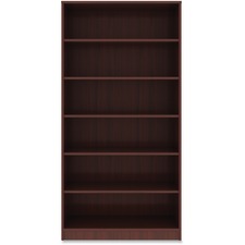 Lorell LLR 99790 Mahogany Laminate Bookcase - 72 Height X 36 Width X 1