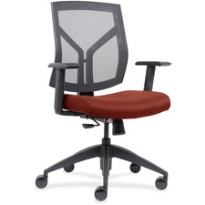 Lorell LLR 83111A203 Mesh Backfabric Seat Mid-back Task Chair - Orange