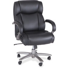 Safco SAF 3503BL Safco Big  Tall Mid-back Task Chair - Black Bonded Le