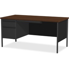 Lorell LLR 60918 Fortress Series Left-pedestal Desk - Rectangle Top - 