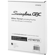 Gbc-commercial GBC 3740725 Gbc Ezuse Thermal Laminating Pouches - Shee