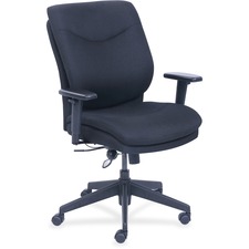 Lorell LLR 48850 Infinity Task Chair - Black Fabric Seat - Black Fabri