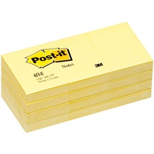 3m MMM 653YWBD Post-itreg; Notes Notepads - 1.50 X 2 - Removable - 24 