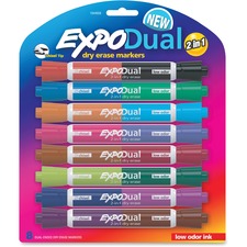 Newell SAN 1944658 Expo 2-in-1 Dry Erase Markers - Chisel Marker Point