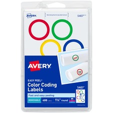 Avery AVE 05407 Averyreg; Color Coding Round Labels - 1 14 Diameter - 