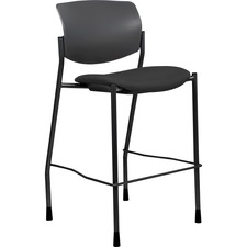 Lorell LLR 83119 Fabric Seat Contemporary Stool - Black Crepe Fabric S