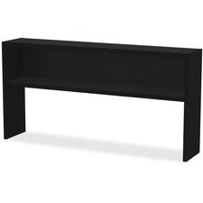 Lorell LLR 79167 Modular Desk Series Black Stack-on Hutch - 72 - Mater