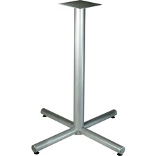 Lorell LLR 34431 Silver Bistro-height X-leg Table Base - Metallic Silv