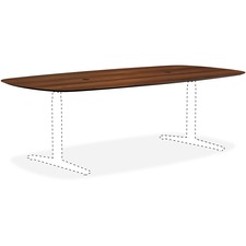 Lorell LLR 59587 Knife Edge Walnut Rectangular Conference Tabletop - R