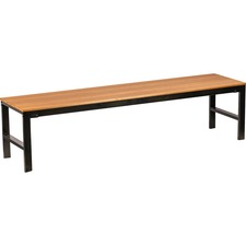 Lorell LLR 42688 Teak Faux Wood Outdoor Bench - Teak Faux Wood Seat - 