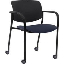 Lorell LLR 83115A204 Stack Chairs With Plastic Back  Fabric Seat - Dar