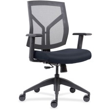 Lorell LLR 83111A204 Mesh Backfabric Seat Mid-back Task Chair - Dark B