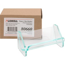 Lorell LLR 80660 Acrylic Paper Clip Holder - Acrylic - 1 Each - Green,