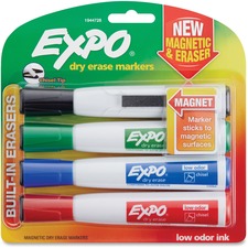 Newell SAN 1944728 Expo Eraser Cap Magnetic Dry Erase Marker Set - Med