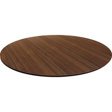 Lorell LLR 59642 Knife Edge Banding Round Conference Tabletop - Walnut