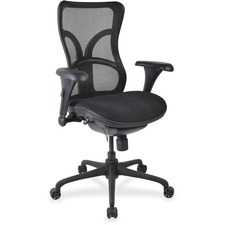 Lorell LLR 20979 High-back Fabric Seat Chairs - Black Fabric Seat - Bl