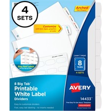 Avery AVE 14433 Averyreg; Big Tab Printable Label Dividers, Easy Peel 