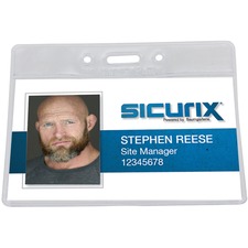 Baumgartens BAU 67815 Sicurix Vinyl Punched Id Badge Holders - Horizon