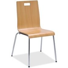 Lorell LLR 99864 Bentwood Cafe Chair - Steel Frame - Natural - Plywood