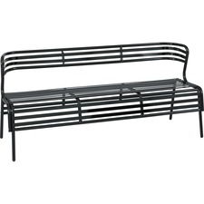 Safco SAF 4368BL Safco Cogo Indooroutdoor Steel Bench With Back - Blac