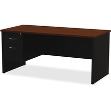 Lorell LLR 79151 Walnut Laminate Commercial Steel Desk Series Pedestal