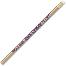 Moon MPD 7928B You Are Awesome Wood Pencils - 2 Lead - Gold Wood Barre