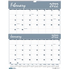 House HOD 337 Bar Harbor Bluegray 2-month Wall Calendar - Julian Dates