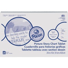 Pacon PAC MMK07426 Pacon Ruled Picture Story Chart Tablet - 25 Sheets 