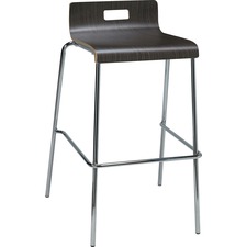 Lorell LLR 99588 Bentwood Low Back Cafe Stool - Tubular Steel Frame - 