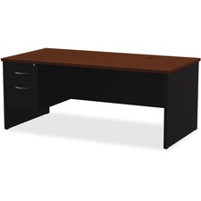 Lorell LLR 79149 Walnut Laminate Commercial Steel Desk Series Pedestal