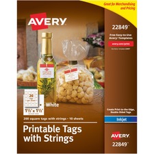 Avery AVE 22849 Averyreg; Printable Tags With Strings - 1.50 Length X 