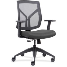 Lorell LLR 83111A202 Mesh Backfabric Seat Mid-back Task Chair - Ash Gr