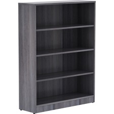 Lorell LLR 69566 Weathered Charcoal Laminate Bookcase - 48 Height X 36