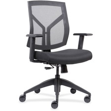 Lorell LLR 83111 Mid-back Chairs With Mesh Back  Fabric Seat - Black F