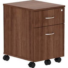 Lorell LLR 16230 Relevance Walnut Laminate Mobile Pedestal - 2-drawer 