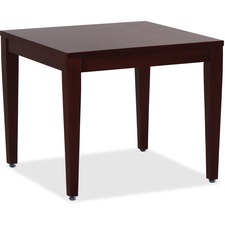 Lorell LLR 59543 Mahogany Finish Solid Wood Corner Table - Square Top 