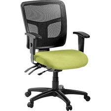 Lorell LLR 86201009 Managerial Mesh Mid-back Chair - Green Fabric Seat