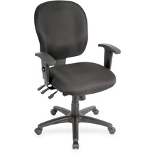 Lorell LLR 33100 Adjustable Waterfall Design Task Chair - Black Fabric