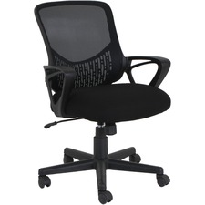 Lorell LLR 99846 Value Collection Mesh Back Task Chair - Black Fabric 