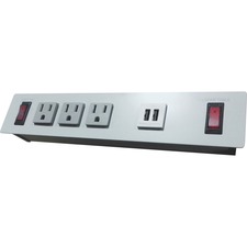 Lorell LLR 99982 Sit-stand Table Power Stripsurge Protector - 3 X Ac P